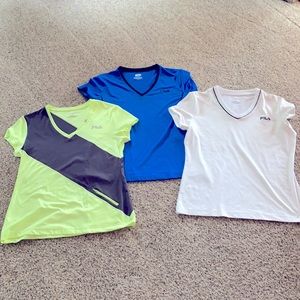Three Fila Sport Short Sleeve Tops - Large